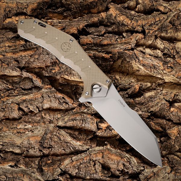 Offerta speciale A2249 Coltello pieghevole Flipper D2 Lama satinata G10 con manico in lamiera d'acciaio Rondella con cuscinetto a sfera per esterni Coltelli per cartelle ad apertura rapida