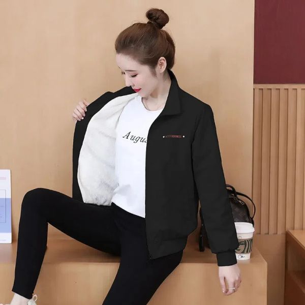 Giacche Aggiungi Cashmere Short Coat Women Weep addensato Autunno Inverno 2023 Nuova giacca Korean Joker Casual Baseball Uniform Outwear femmina