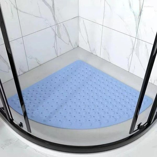 Tapetes de banho em forma de ventilador banheiro antiderrapante tapete chuveiro el sala grande massagem