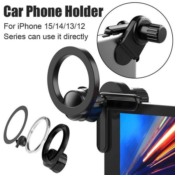 Novos outros acessórios internos suporte de telefone para carro para iPhone 15/14/13/12 série tela atração magnética circular suporte para telefone móvel suporte GPS acessório para carro