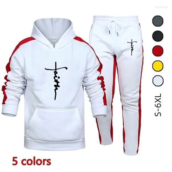 Fatos de treino masculino roupas moda ternos esportes wear jogging com capuz conjunto de treino roupas hoodies moletom S-6XL