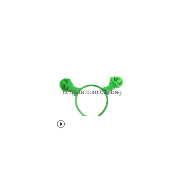 Decorazione per feste Halloween Bambini Adt Mostra Cerchio per capelli Shrek Forcina Orecchie Fascia per testa Cerchio Costume Articolo Forniture per mascherata Drop Dhugj