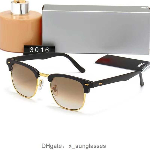 Classico marchio WAYFARER occhiali da sole quadrati di lusso da uomo montatura in acetato con lenti ray baa nere occhiali da sole per donna UV400 raybans box 3016 5JK2