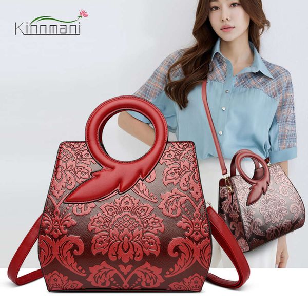 Düzensiz şekil bayanlar çanta moda timsah desen kadın omuz çantası Çin ülke tarzı çiçek tasarımcı messenger çanta