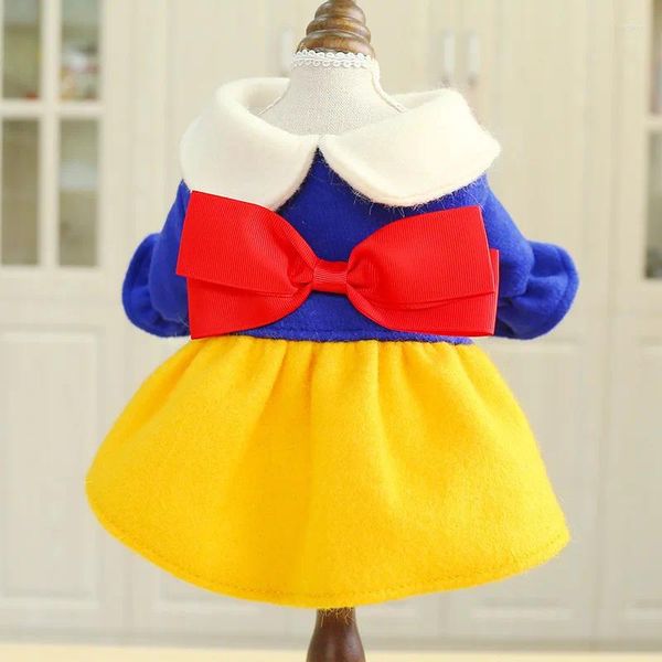 Vestuário para cães outono inverno vestido de emenda boneca colar festa roupas para cães estilo japonês bonito filhote de cachorro traje teddy chihuahua saias