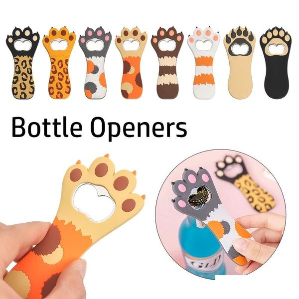 Apriscatole Modello Apribottiglie Sile Cat Claw Design Soda Tappo di birra Multifunzione Cartoon Magnete per frigorifero Cucina Bar Consegna a domicilio Garde Dhzik