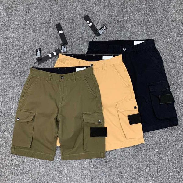 Designer masculino marca shorts topstoney designer masculino etiqueta lateral bolso lavagem roupas de trabalho shorts casuais tamanho M-2xl designerdycj