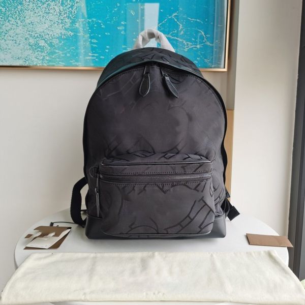 Эксклюзивный жаккардовый рюкзак с логотипом известного модного бренда, кожаный нейлоновый мужской дорожный рюкзак 295V