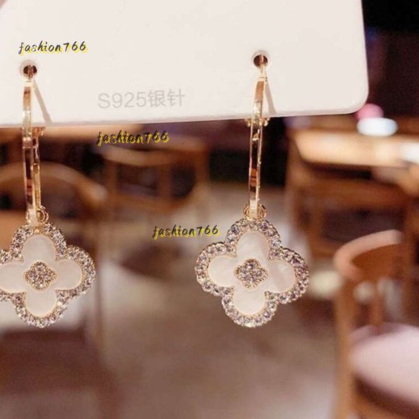 Foglia di trifoglio oro orecchini di marca designer lettera orecchio stud donne perla geometrica orecchino festa di nozze accessori gioielli festa dell'insegnante 2024