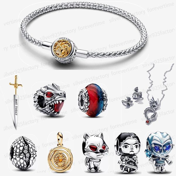 NUOVI bracciali firmati per donna Collana in argento 925 Fai da te orecchini Pandoras Bracciale con ciondoli Games of Thrones Regalo di gioielli di alta qualità con scatola all'ingrosso