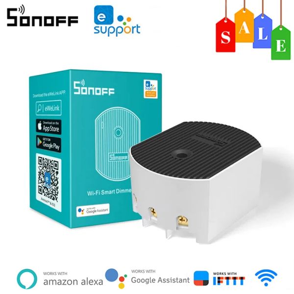 Управление SONOFF D1 WiFi умный диммер DIY мини-переключатель модуль умного дома регулировка яркости света приложение/голос/RM433 радиочастотный пульт дистанционного управления