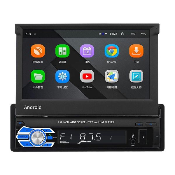 Display a LED Navigazione Android retrattile da 7 pollici Lettore per auto a mandrino singolo Bluetooth integrato Palm Gps Fl Touch Sn Drop Delivery E Dhhzw