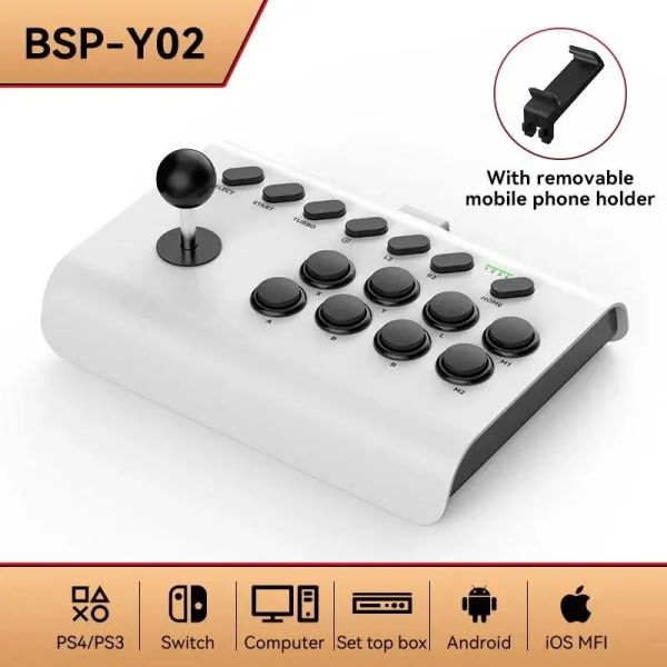 Joystick BSPY02 Per interruttore Per PS3/PS4 Gioco arcade rocker Controller cablato wireless Bluetooth per TV PC IOS Android Steam Joystick