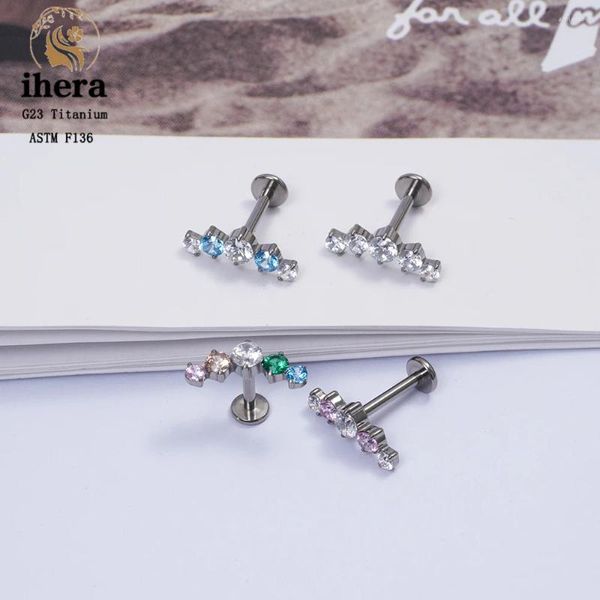 Orecchini per borchie G23 Piercing in titanio per donne ASTM F136 16G INLAY OR OREA TRAGUS TRAGUS CARTILUS ELILA CONCHI