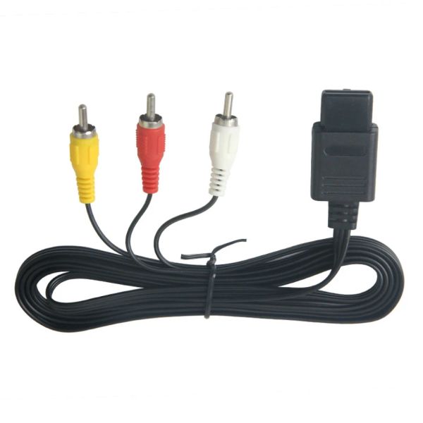 Cabos 6ft 1.8m para nintendo 64 áudio tv vídeo cabo av cabo para 3 rca para nintend gamecube n64 snes game cube acessórios