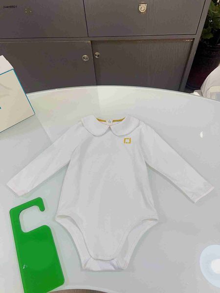 Popular macacões recém-nascidos bordado logotipo infantil bodysuit tamanho 80-120 crianças roupas de grife boneca colar design bebê onesie 24feb20
