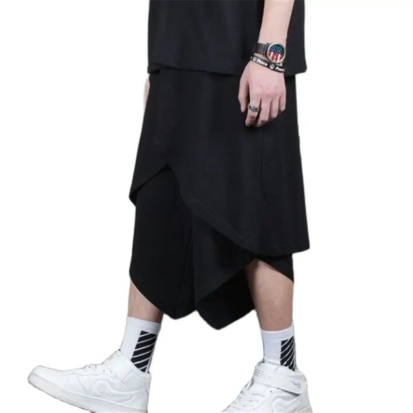 Hosen 2024 Neue Männliche Haar Stylist Gd Mode High Street Nachtclub Entspannte Hip Hop Punk Gefälschte Zwei Rock Hosen größe Kostüme