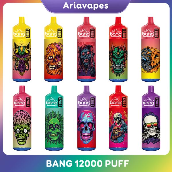 Orijinal Bang 12000 Puf Teslim Edilebilir E Sigara Vape Kalem Hava Akışı Kontrolü Şarj Edilebilir 650mAh Pil 12K Puffs Mesel Bobin 20ml Önceden doldurulmuş POD Vapers