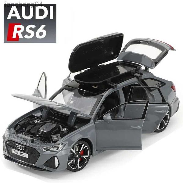 Diecast Model Cars 1/32 Audi RS6 Modelo de carro de brinquedo com portas de luz sonora abertas Liga Diecast Model Vehicle Collection Toy para menino adulto presente de festival