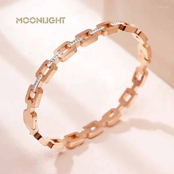 Braccialetto MOONLIGHT arrivo quadrato vuoto di lusso per le donne matrimonio zircone cubico cristallo CZ Dubai braccialetti placcati oro regali