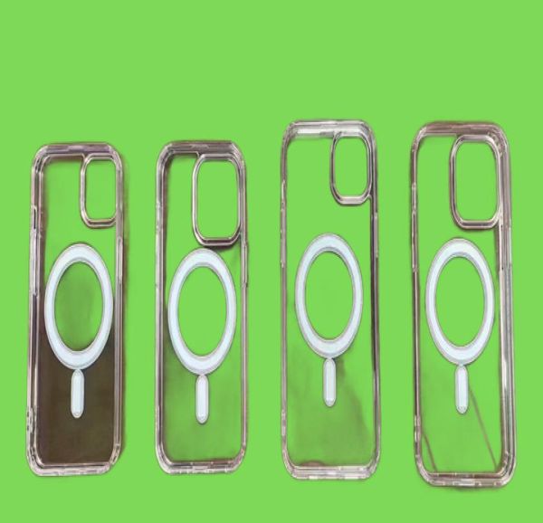 Capa transparente para iPhone, capa magnética acrílica transparente para iPhone 14 13 12 11 Mini 7 8 iPhone14Pro Max XS XR Magsafe Suporte Wireles5103698