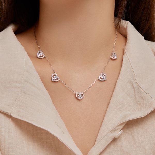 Einzigartige 4-Diamant-Anhänger-Halskette, bester Charme, feine individuelle Kette und Sternzeichen-Anhänger-Schmuck online für Frauen, hochwertige Mutter-Tochter-Geschenke