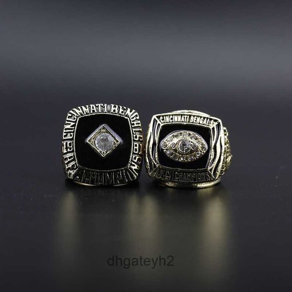 Anéis de banda AU4I 1981 1988 Cincinnati Tigers Afc American League Championship Ring 2 Conjunto 31hg