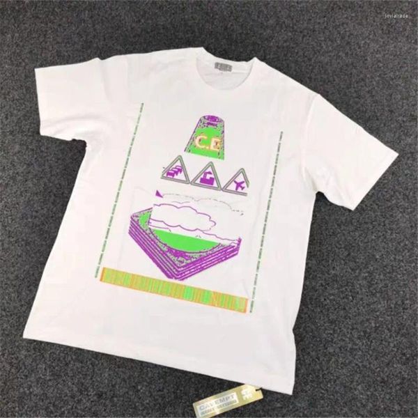 T-shirt da uomo CAVEMPT T-shirt Estate Primavera Uomo Donna T-shirt Mark Stampa Tee Bianco Oversize in cotone Top 2024