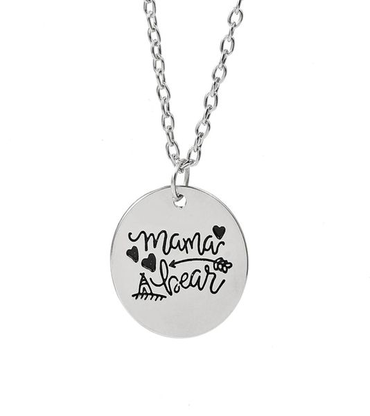 12 Stück MAMA BÄR gravierte Scheibe Anhänger Charms Halskette Pfeil Liebe Halskette Muttertagsgeschenk Schmuck4316615