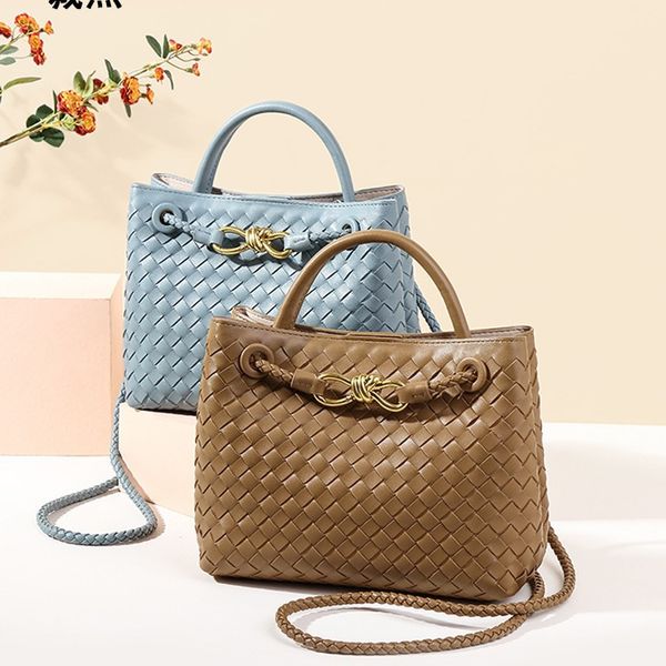 Nova chegada 2024 tecido feminino vintage tricô diamante treliça design mini jodie bolsa de ombro crossbody sacos couro genuíno qualidade superior frete grátis