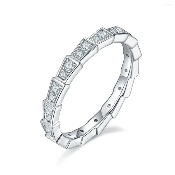 Cluster Ringe 925 Sterling Silber D Farbe Voller Moissanit Diamant für Frauen 14K vergoldet Hochzeit Eternity Ring Feiner Schmuck