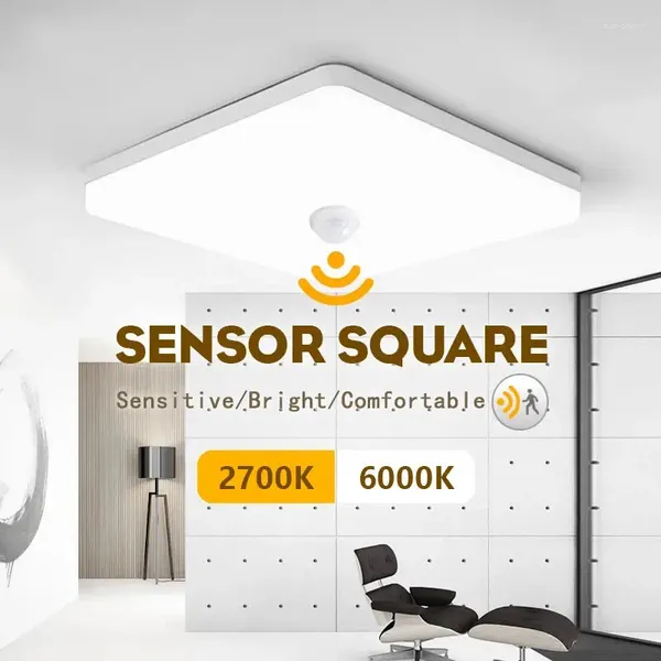 Luzes de teto modernas sensíveis LED PIR UFO painel inteligente sensor de movimento infravermelho lâmpada interior lampara de indução casa