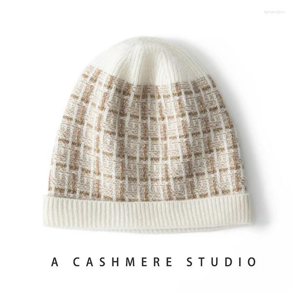 Berretti Cappello Invernale In Cashmere Lavorato A Maglia Caldo Casual Per Uomo E Donna Universale Di Alta Qualità 35% Fagiolo