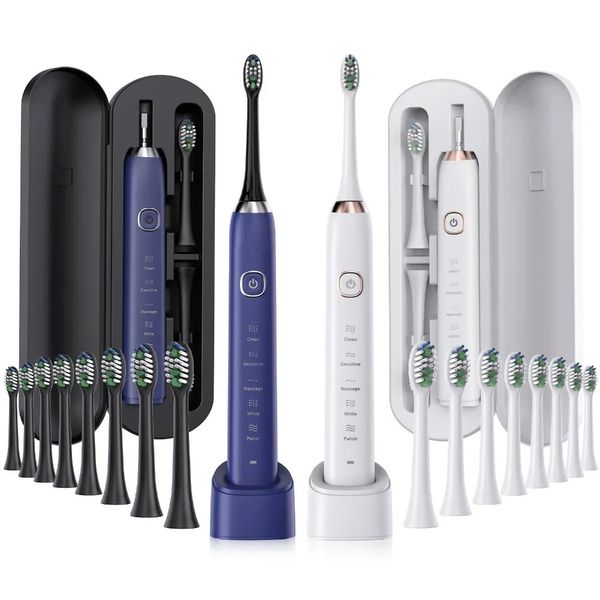 Sonic escova de dentes elétrica inteligente ultra sônica dental branqueamento recarregável adulto escova sarmocare s100 240220