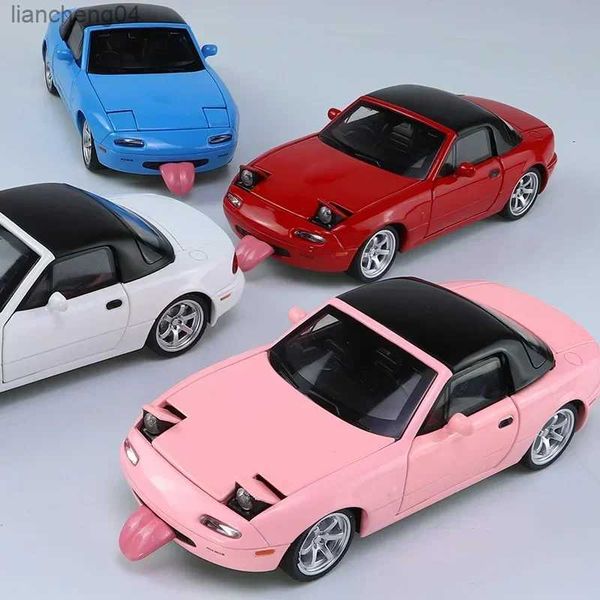 Diecast Model Cars 1 32 Mazda MX5 Return carro esportivo conversível com som e luz decoração de modelo de carro de brinquedo