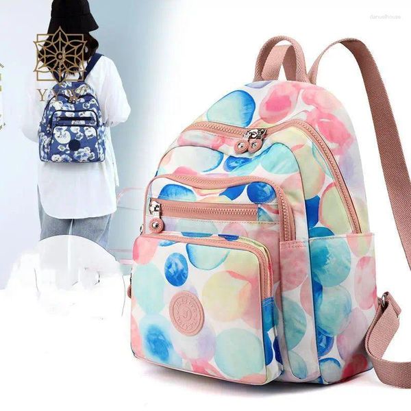 Sacos escolares Impressão floral lazer mochila de alta qualidade grande capacidade impermeável lona senhora viagem mochila adolescente laptop pacote de bagagem