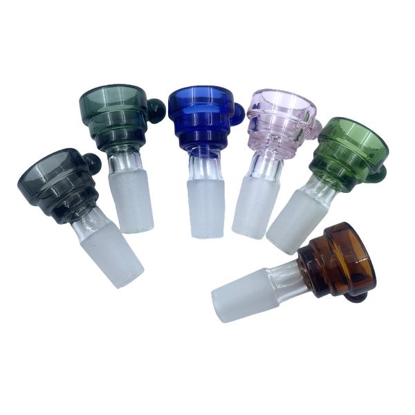 Produzione Ciotola di vetro spesso per narghilè 14mm Giunto maschio Colore Imbuto Ciotole Pezzo di fumo Strumento per tabacco Bong Olio Dab Rig Tubi dell'acqua in fiamme