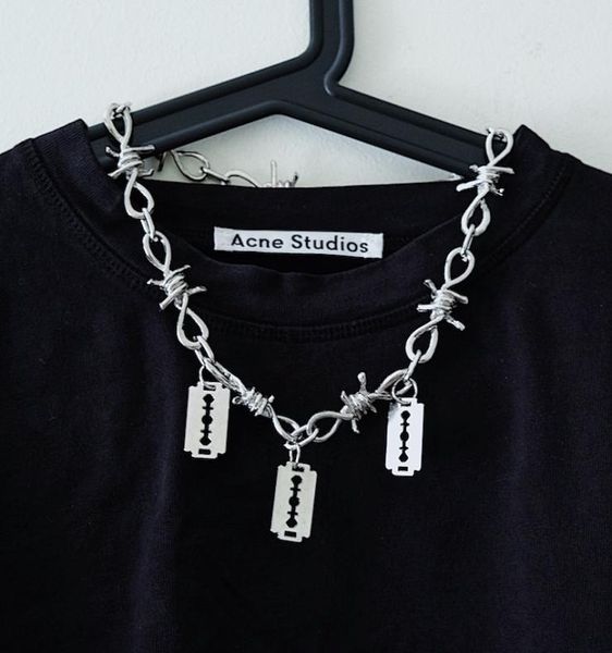 Punk lock chain colar feminino/masculino gótico corrente gargantilha colar gótico pingente colar 2019 emo moda na moda jóias 9580903