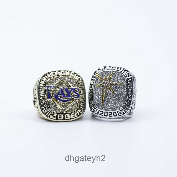 YH59 Anelli a fascia 2008 2020 Tampa Bay Light Baseball World Series American League East Championship Ring 2 set 7m41