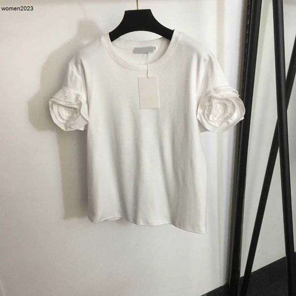 Designer mulheres camiseta marca de moda longo tshirt verão jumper logotipo das mulheres undershirt curto pulôver flor manguito jumper 24 de fevereiro