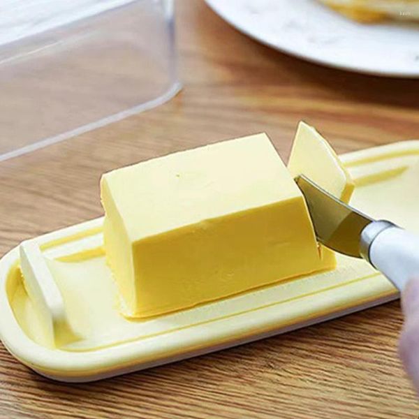 Conjuntos de louças Caixa selada Caixa larga Prato de manteiga Suporte de queijo para geladeira Creamer Recipiente Armazenamento de paletes Sílica Gel Keeper Clear com tampa