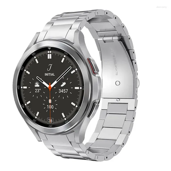 Bandas de relógio sem lacunas pulseira de metal de aço inoxidável para samsung galaxy 5 pro/44mm 40mm/watch4 clássico 46mm 42mm pulseira smartwatch