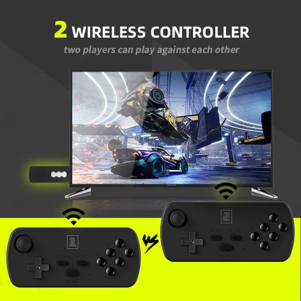 Consoles Mini 4K Video Game Game Wireless Handheld TV USB Video Video Console Console em 1700/3500 Classic Game 8G/16G Double Controller Player