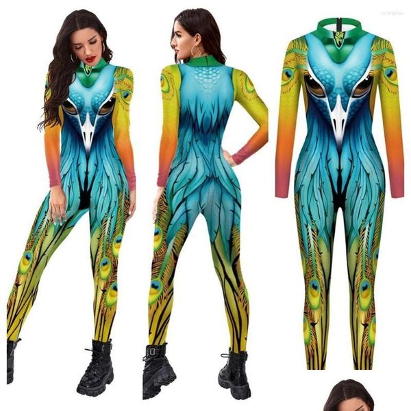 Tute da donna Pagliaccetti Donna Donna Uomo Animali Tuta stampata in 3D Annunci Costume cosplay di Halloween per la festa danzante Dh7Df