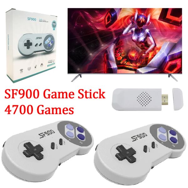 Consoles SF900 Retro Game Console 2.4G Receptor Sem Fio Video Game Console para Sega Mega Drive com 2 Controladores de Jogo Gamepad