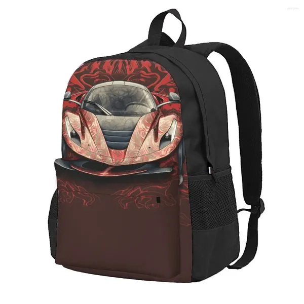 Rucksack Passionate Sports Car Wall Graffiti Verschiedene Stile Student Polyester Wanderrucksäcke Großer Stil Schultaschen Rucksack