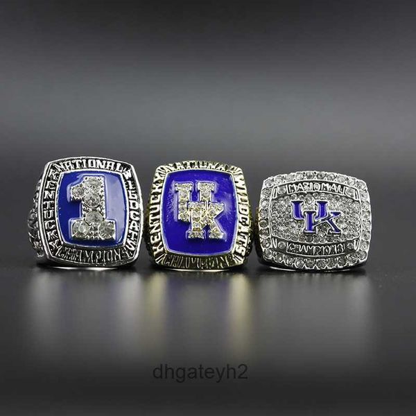 Anéis de banda KWAF 1996 1998 2012 Ncaa Kentucky Wildcat Ring University Ring 3 Conjunto de anéis de campeão do Reino Unido Nyud