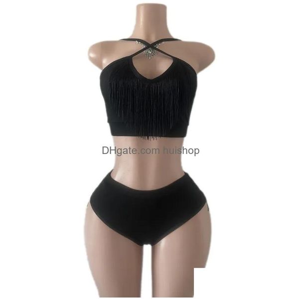 Abbigliamento da palco Accessori per la danza Costume da pole dance Abito con frange Drop Delivery Apparel Dhjov