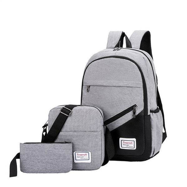 SHUJIN Nuovo set da 3 pezzi Zaino antifurto Uomo Donna Zaino casual Borse da scuola per laptop da viaggio Sac A Dos Homme Zaino179L