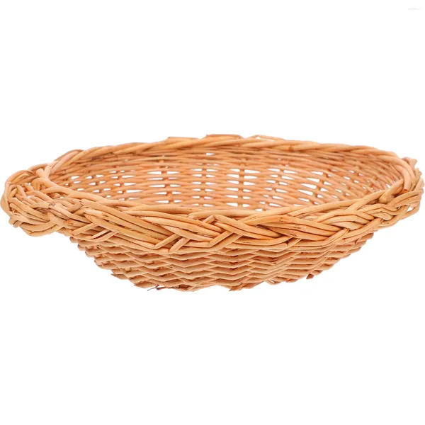 Conjuntos de louça cesta de frutas tecido cestas de armazenamento pão titular bandeja decoração para casa prático vime